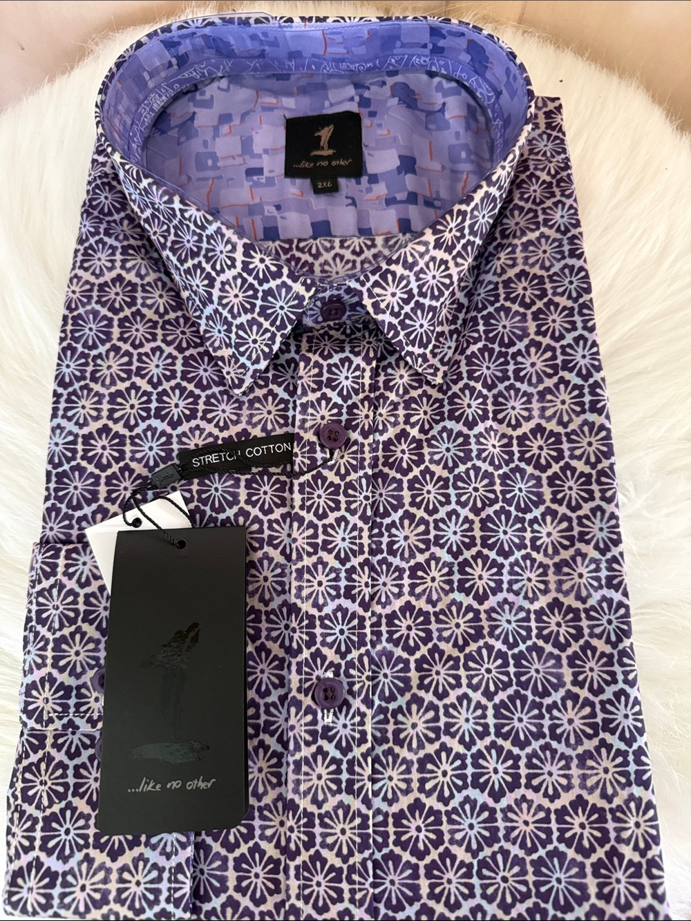 1…Like No Other London Limited Edition Purple Men's Button-Down Shirt NEW